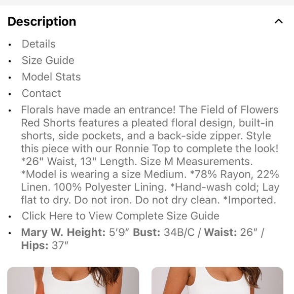 Field of flowers red shorts - Picture 5 of 5